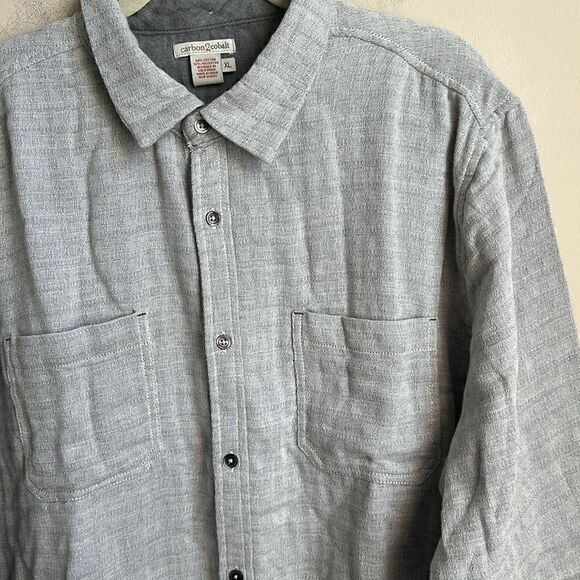 Carbon2Cobalt Mens Gray Full Button Shirt XL - Picture 2 of 8